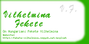 vilhelmina fekete business card